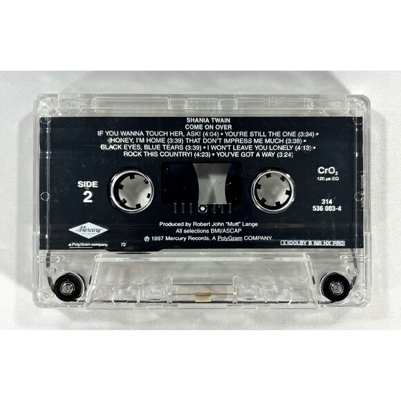 Come on Over by Shania Twain Vintage Cassette Tape Nov-1997 Mercury Tested - Picture 8 of 10